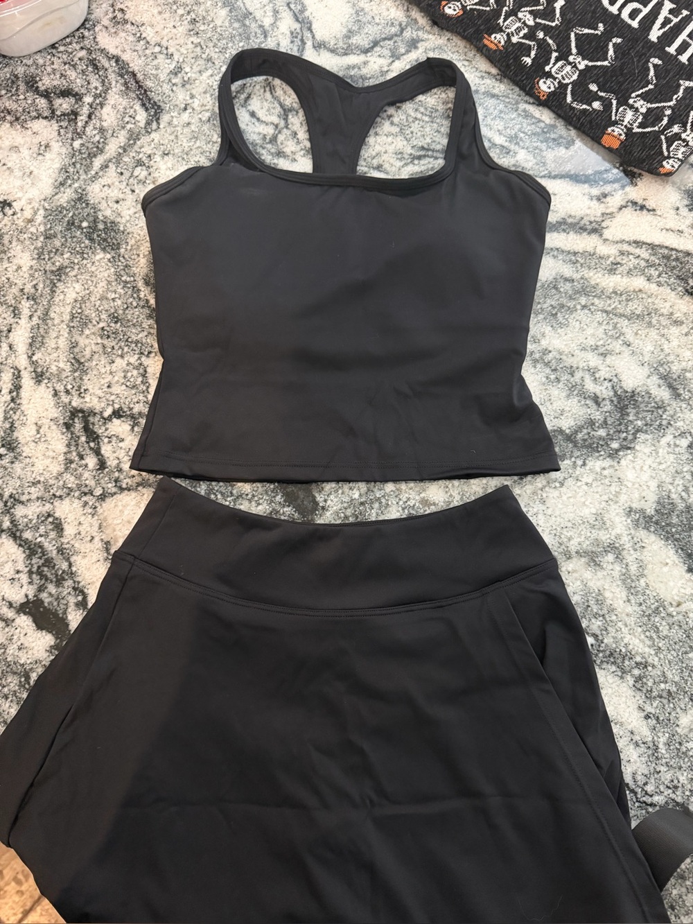 Black Athletic Skort with Built-In Shorts